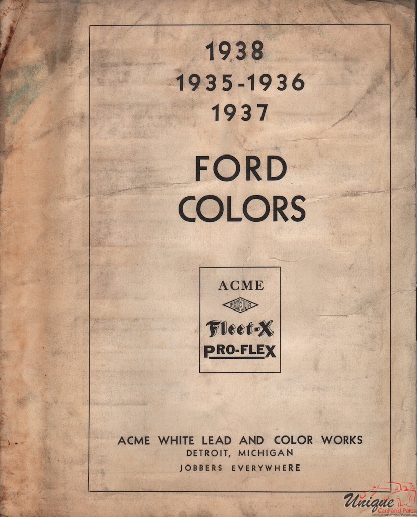1935 Ford Paint Charts Acme